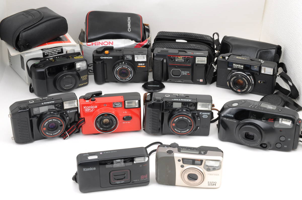[クロ38]コンパクトカメラ大量まとめセット PENTAX CHINON KONICA YASHICA CANON ESPIOなど