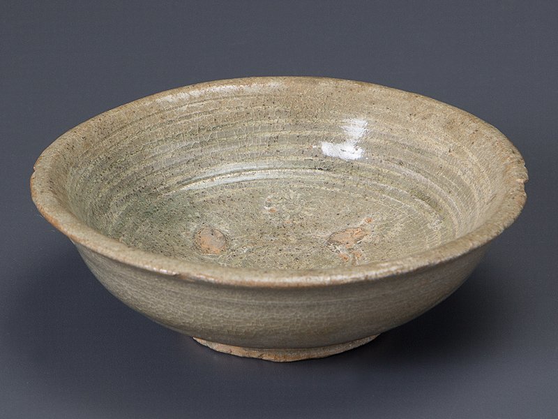 朝鮮美術 FE266 高麗時代 径18.9cm 高麗青磁象嵌菊花文鉢 | 高麗青磁