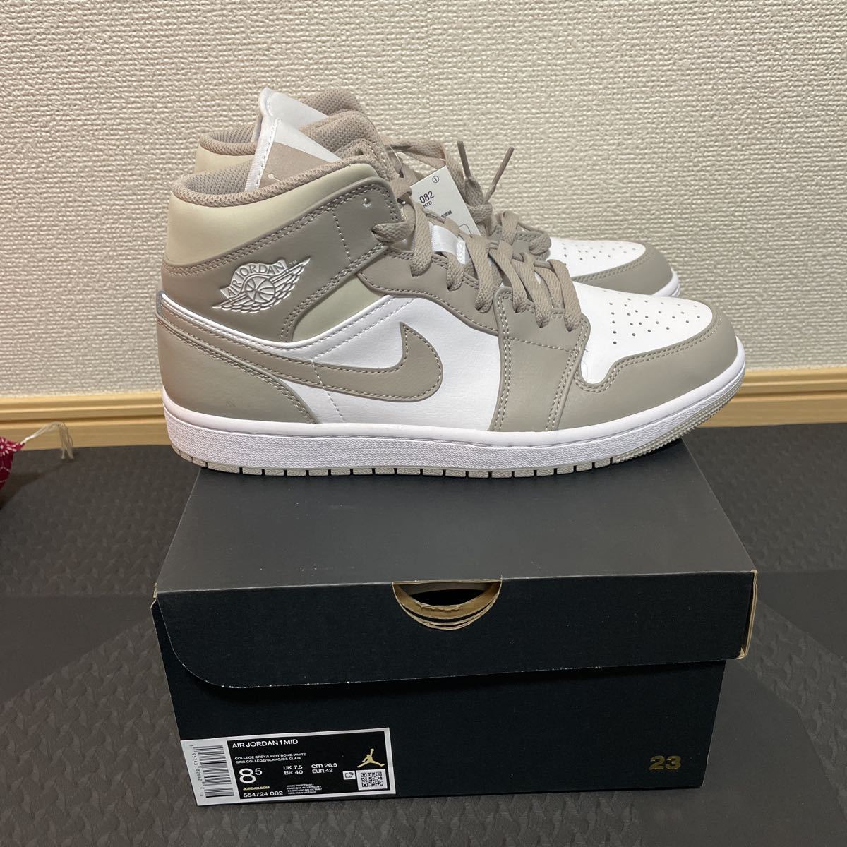 新品タグ付き 26.5 NIKE AIR JORDAN 1 MID linen エアジョーダン1 