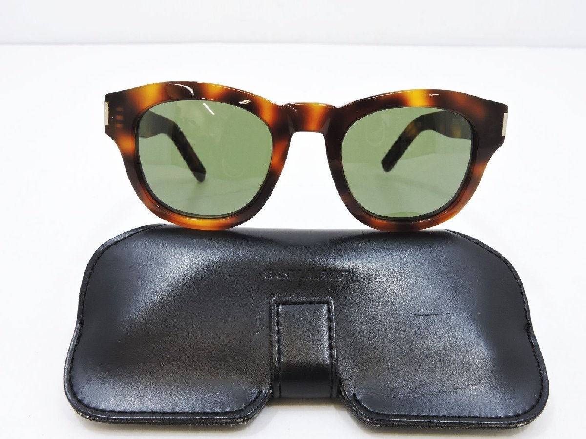  B158S889 SAINT LAURENT / サンローラン BOLD 2 003 サングラス サイズ49 23-140 グリーン系レンズ ケース付き 品(イヴ・サンローラン)｜売買されたオークション情報、yahooの商品情報をアーカイブ公開 - その他
