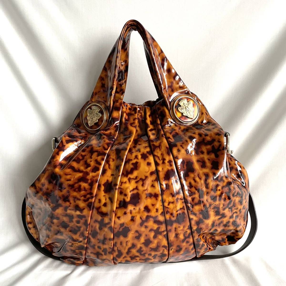 GUCCI 197016 ヒステリア 2wayハンドバッグ ショルダー 総柄 エナメル  