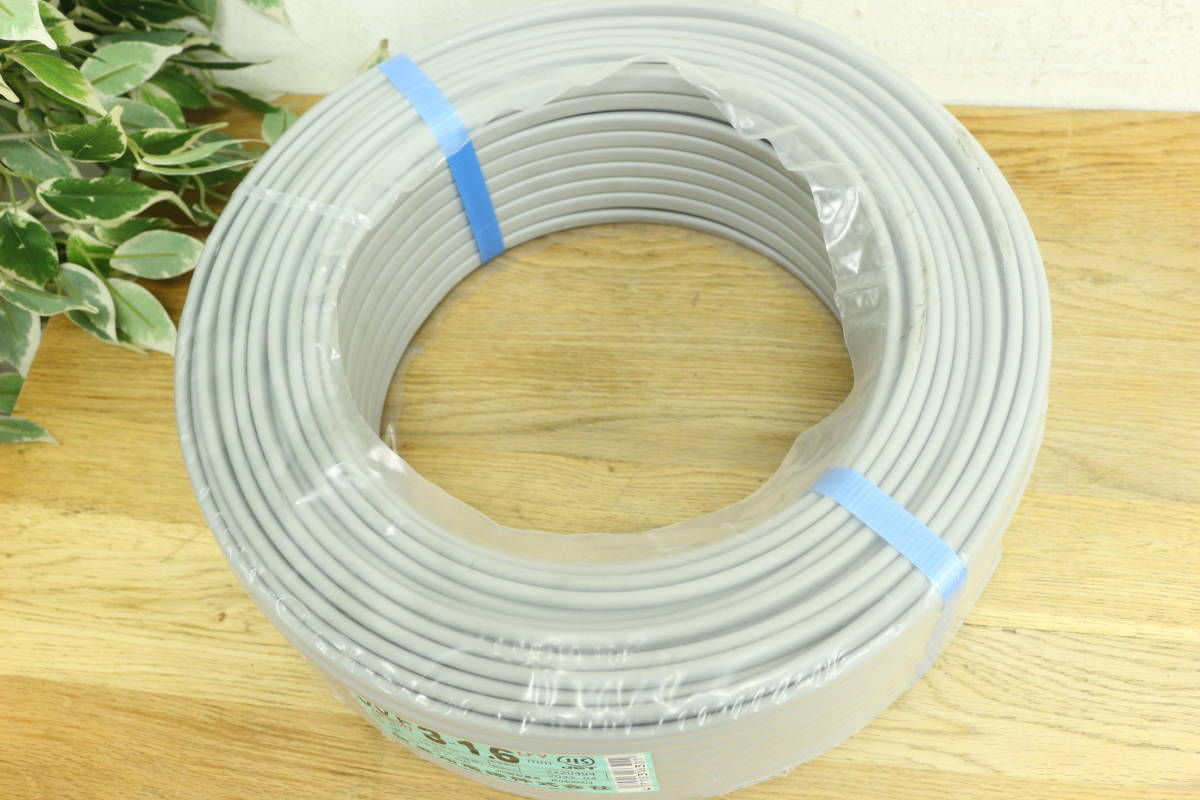 愛知電線 VVF 100m VVFケーブル 1.6 矢崎《 100m巻（600V灰色） XY316N｜3