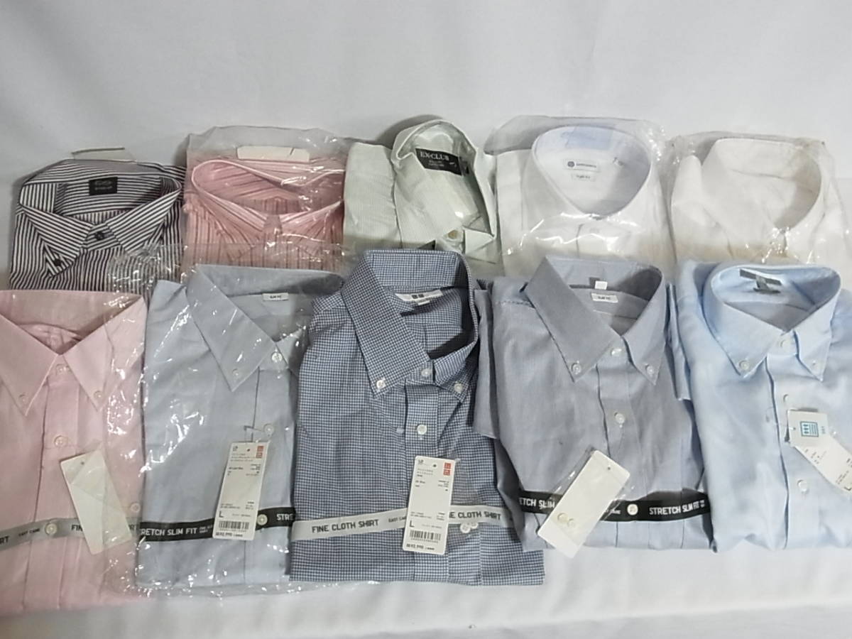 O534c タグ付き ユニクロ 他 ワイシャツ まとめて10点 メンズ Lサイズ 長袖 半袖2枚有 Yシャツ Uniqlo カラーシャツ ストライプ 長袖シャツ 売買されたオークション情報 Yahooの商品情報をアーカイブ公開 オークファン Aucfan Com