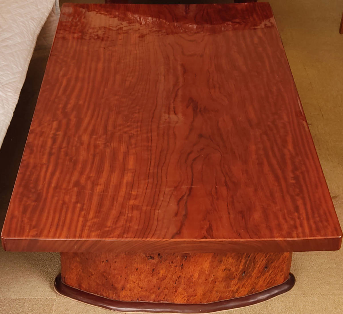 14-2)展示品処分 座卓 ブビンガ アフリカ紫檀 1枚板 幅約89cm