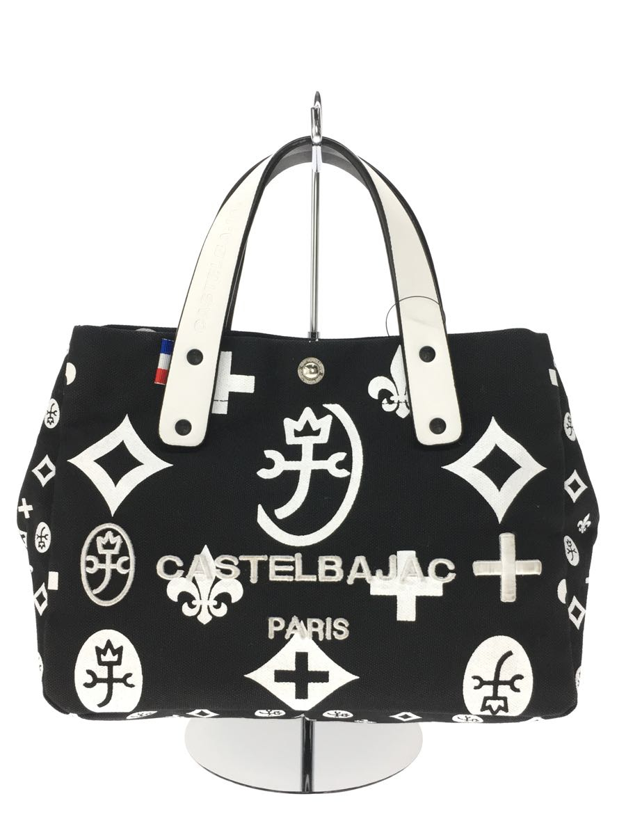 CASTELBAJAC◇アミンⅡ/モノグラム/ミニトートバッグ/キャンバス/BLK