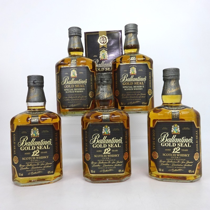 バランタイン 12年 ゴールドシール 5本セット 700/750ml