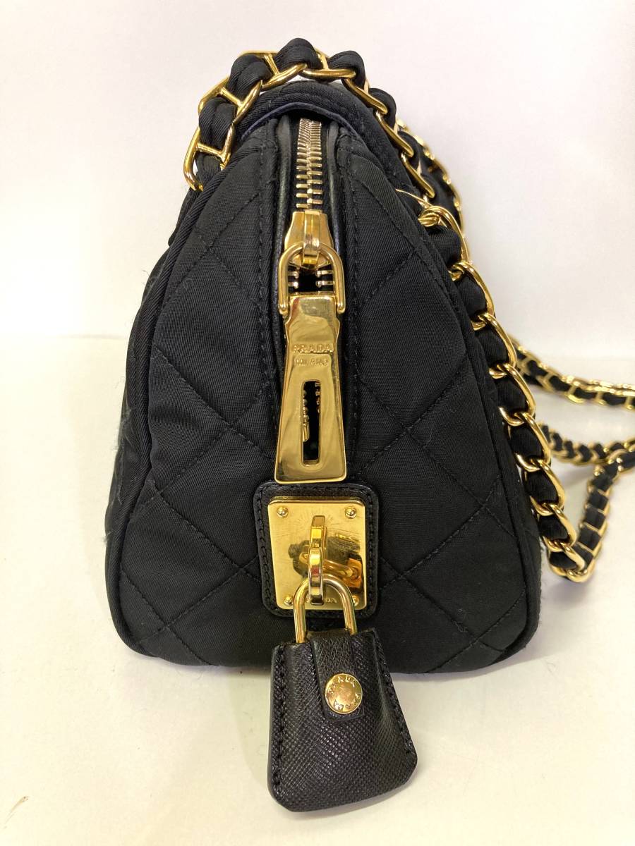 ◇ PRADA プラダ ナイロン キルティング チェーンショルダーバッグ  