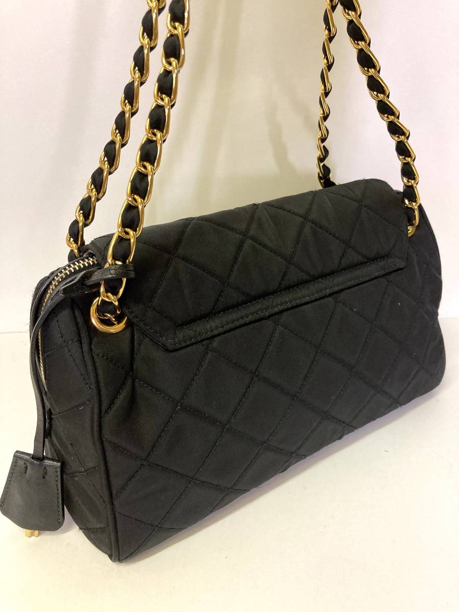 ◇ PRADA プラダ ナイロン キルティング チェーンショルダーバッグ  