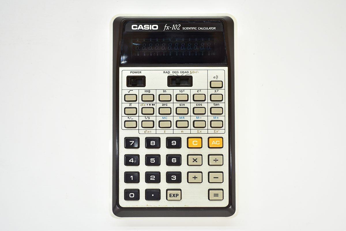 CASIO fx-102 蛍光管表示 関数電卓 カバー 取説付き[カシオ][計算機