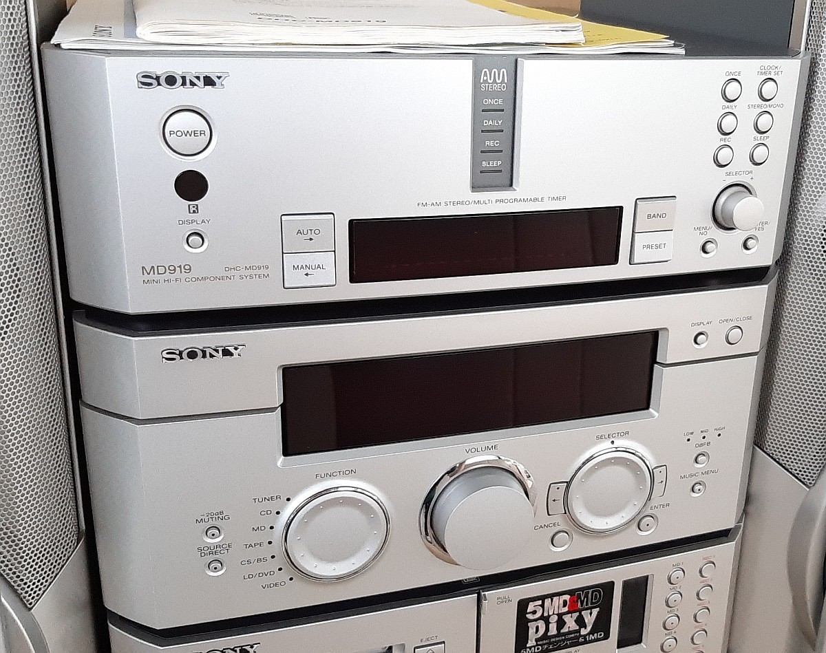 SONY MD919 ミニハイファイコンポーネントシステム、(ジャンク） Yahoo