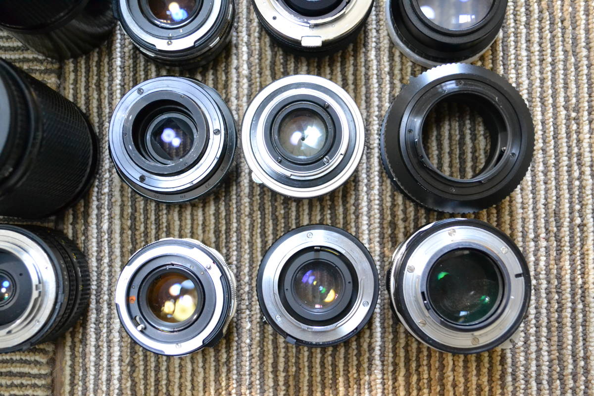 ★ジャンク マニュアル レンズ Nikon Canon Minolta Sony Petri Tokina Kosina 等 ニコン キャノン ミノルタ まとめてセット 24本 MINOLTA MFレンズ ジャンク 50mm f&frasl;1.4 USM