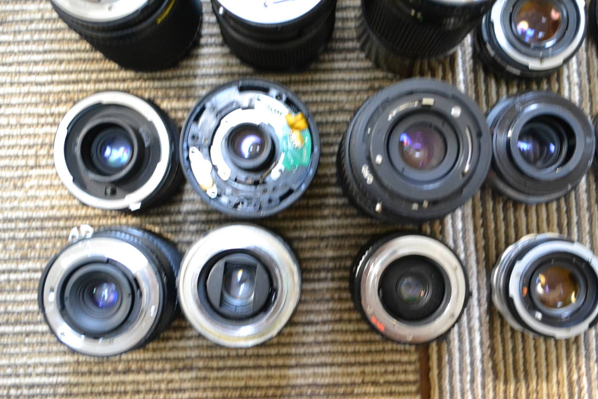 ★ジャンク マニュアル レンズ Nikon Canon Minolta Sony Petri Tokina Kosina 等 ニコン キャノン ミノルタ まとめてセット 24本 MINOLTA MFレンズ ジャンク 50mm f&frasl;1.4 USM