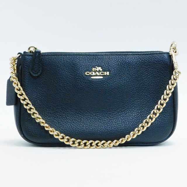 新品同様 極美品COACHコーチ ノリータ リストレット アクセサリーポーチ レザー 黒 53077 良品 正規品
