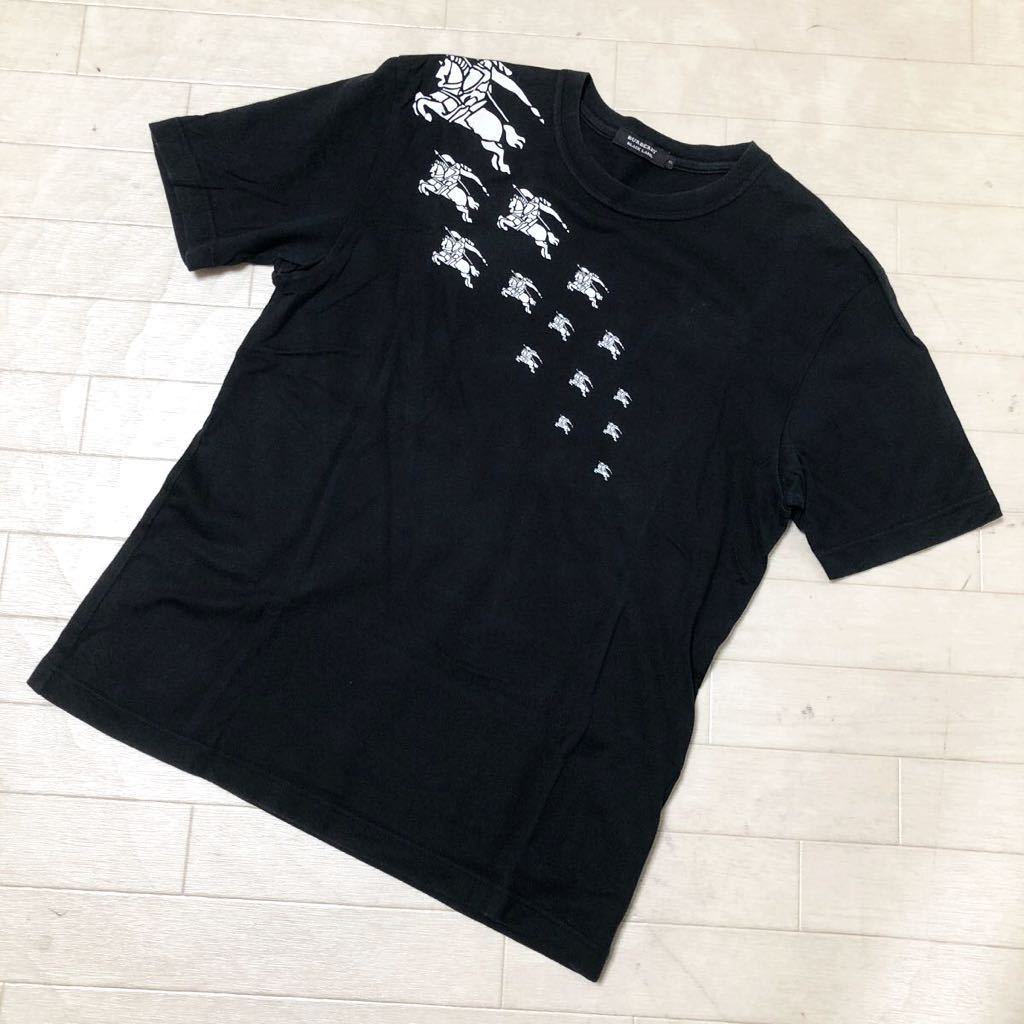  2695 BURBERRY BLACK LABEL バーバリー ブラックレーベル ホースプリント Tシャツ 半袖 3 メンズ ブラック(トップス)｜売買されたオークション情報、yahooの商品情報をアーカイブ公開 - オークファン 男性用