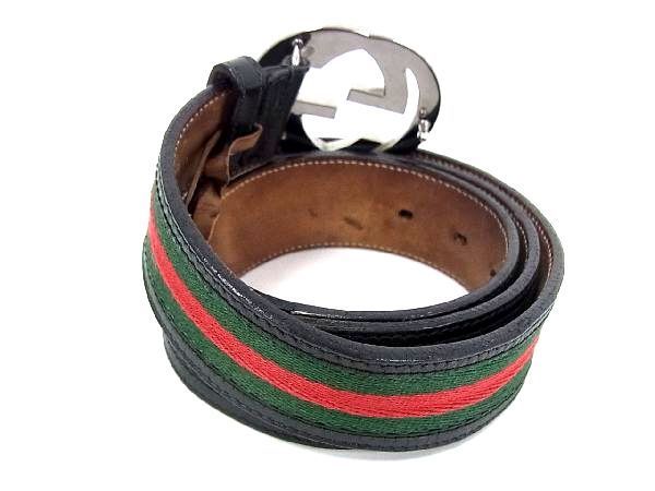 GUCCIグッチ シェリーライン インターロッキングG キャンバス×レザーベルト