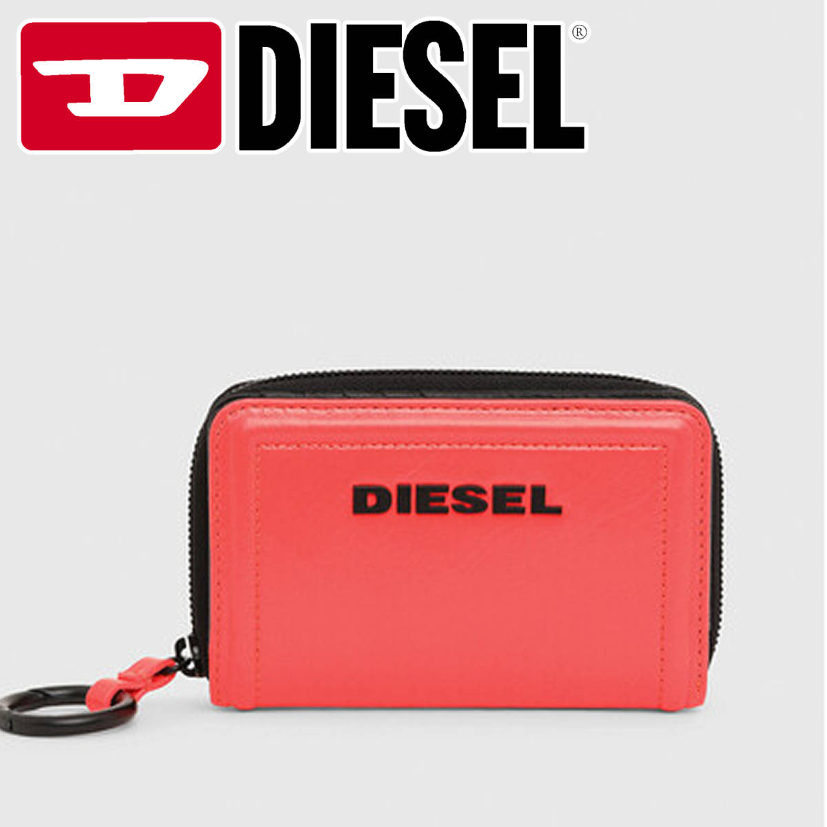 正規品，格安 正規 DIESEL ディーゼル ミニ財布 レザー オレンジ リング ユニセックス(二つ折り財布（小銭入れあり）)｜売買されたオークション情報、yahooの商品情報をアーカイブ公開 - オークファン 二つ折り財布（小銭入れあり）