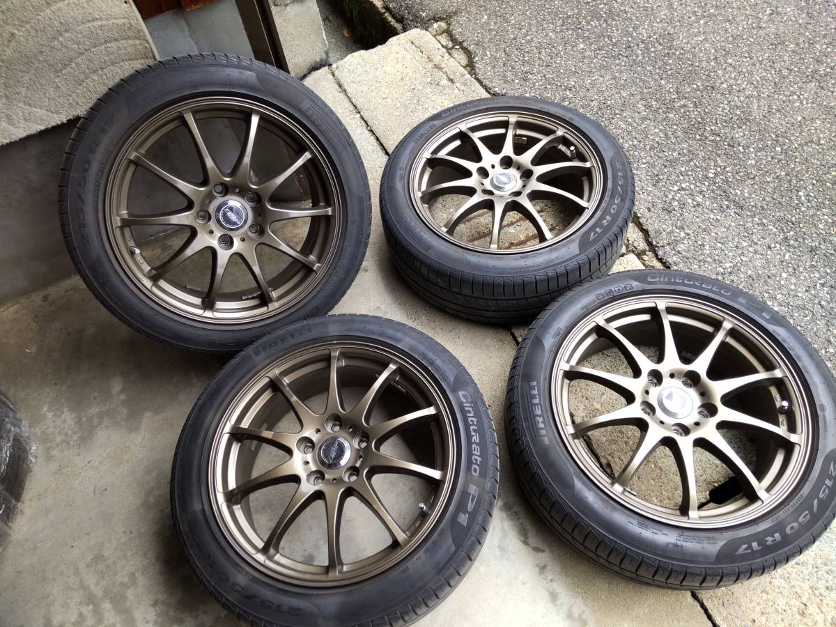 HOTSTUFF CROSS SPEED PREMIUM-10 ブロンズ PIRELLI CINTURATO P1 215/50R17 4本SET