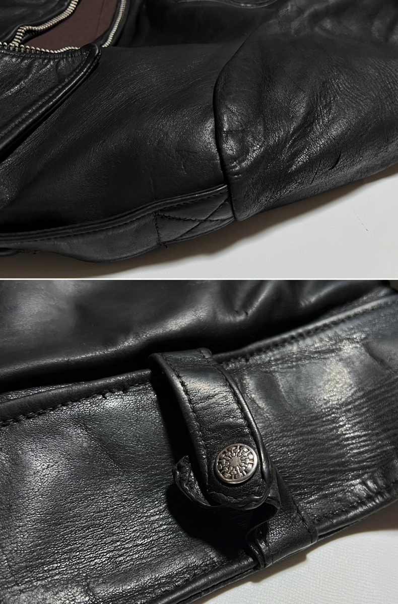 40s 50s SPORT TOGS Leather Jacket V talon ポニー ホースハイド