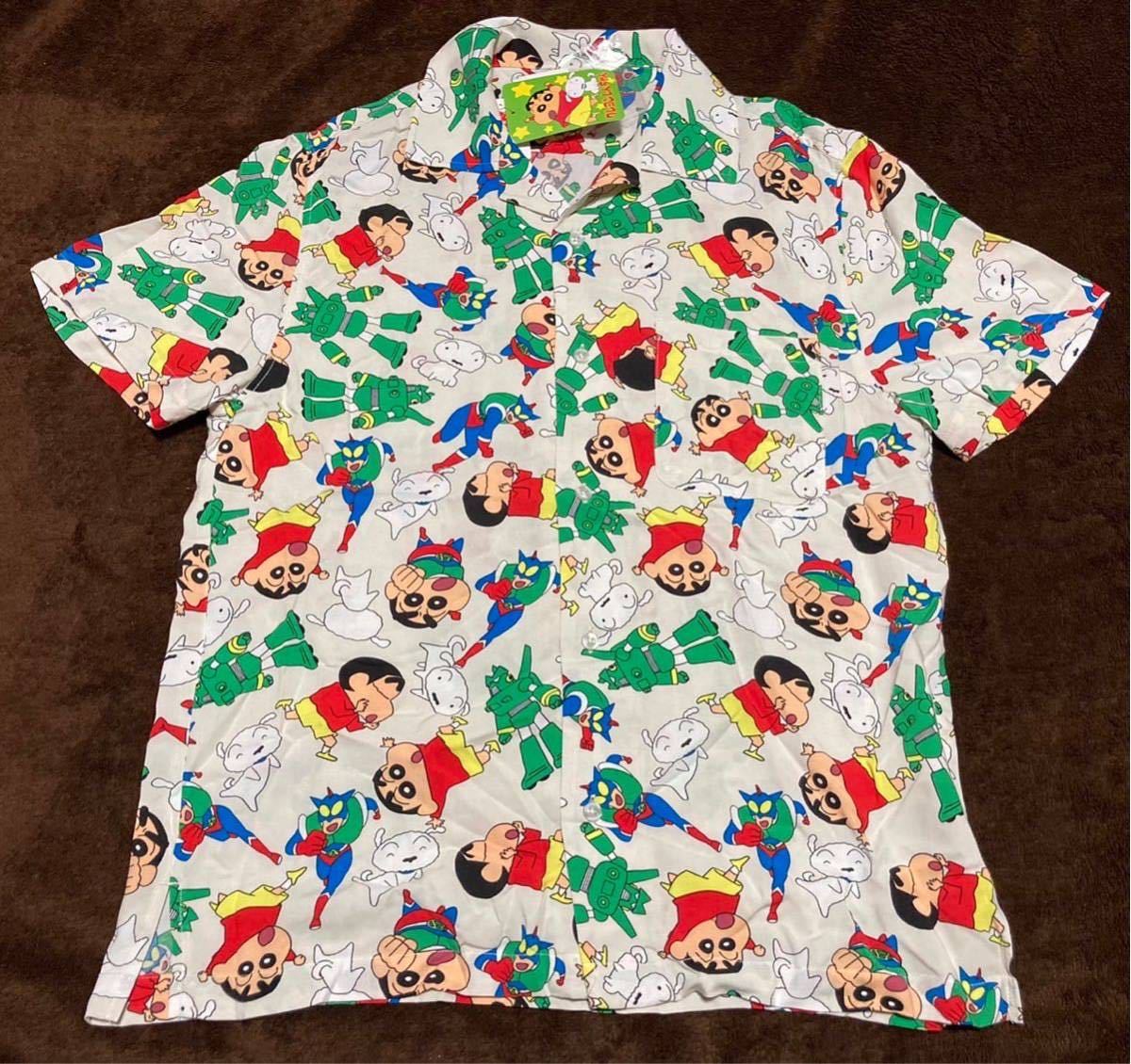 【Lサイズ】新品 完売品 クレヨンしんちゃん 総柄 アロハ シャツ 臼井 儀人 正規ライセンス品 /グッズ アクション仮面 カンタムロボ c
