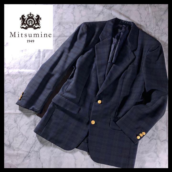 SALE，HOT 90s MITSUMINE ミツミネ 紺ブレ 金ボタン テーラード チェック(Mサイズ)｜売買されたオークション情報、yahooの商品情報をアーカイブ公開 - オークファン Mサイズ