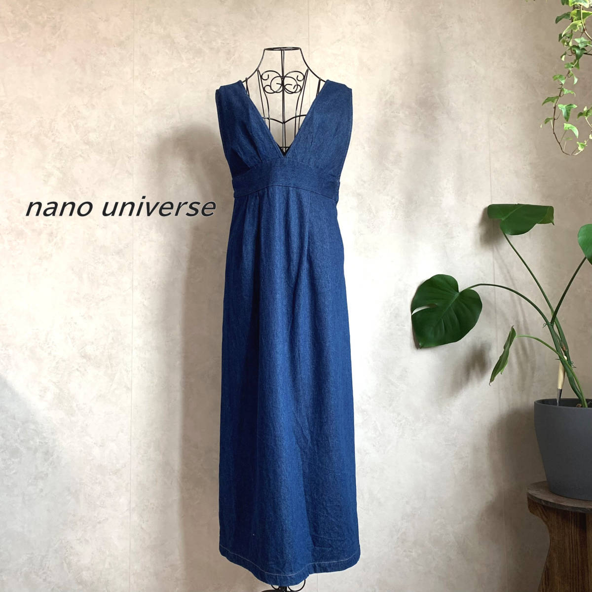 美品】nano universe ナノユニバース ジャンパースカート Vネック 