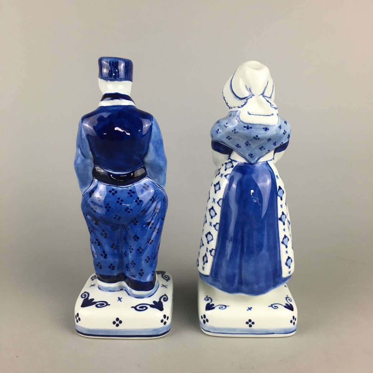 ロイヤルデルフト フィギュリン 陶器 人形 2体セット オランダ