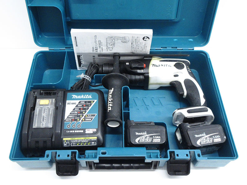 【中古】makita(マキタ) 14.4V 16mm 充電式ハンマドリル HR162DRFX【d20179900001422d】 マキタ 14.4V 16mm 充電器 バッテリ1 青(本体