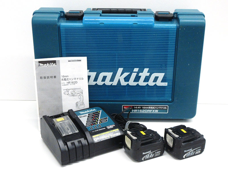 【中古】makita(マキタ) 14.4V 16mm 充電式ハンマドリル HR162DRFX【d20179900001422d】 マキタ 14.4V 16mm 充電器 バッテリ1 青(本体