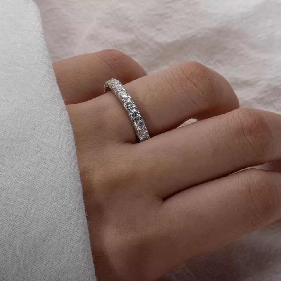 Total 2ct～2.2ct モアッサナイト フルエタニティリング 3mm