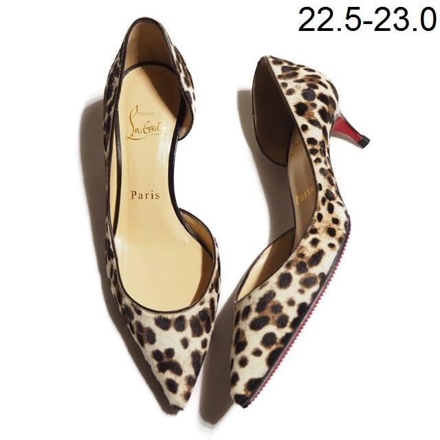 H4056R51　▼Christian Louboutin クリスチャンルブタン▼　レオパード ハラコ ポインテッド パンプス 35.5/22.5～23cm 秋冬 rb