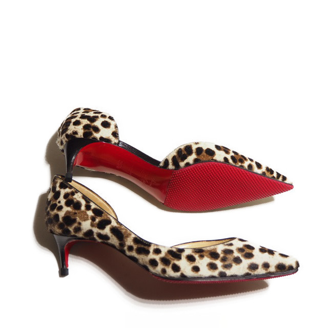 H4056R51　▼Christian Louboutin クリスチャンルブタン▼　レオパード ハラコ ポインテッド パンプス 35.5/22.5～23cm 秋冬 rb