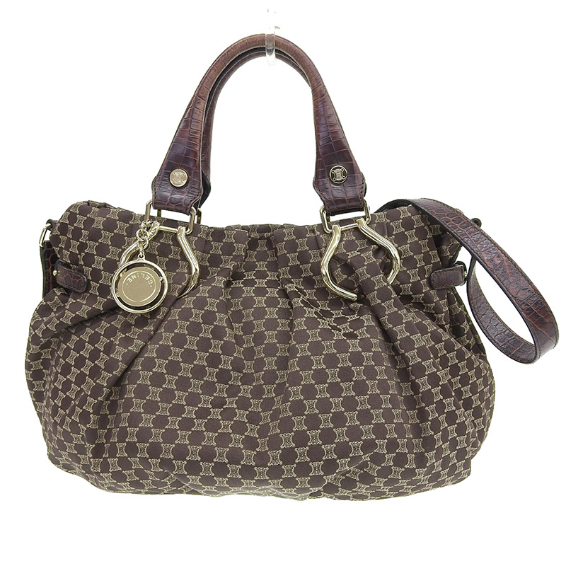 CELINE Cマカダム クロコ　ハンドバッグ セリーヌ CELINE バッグ レディース ハンドバッグ ショルダーバッグ