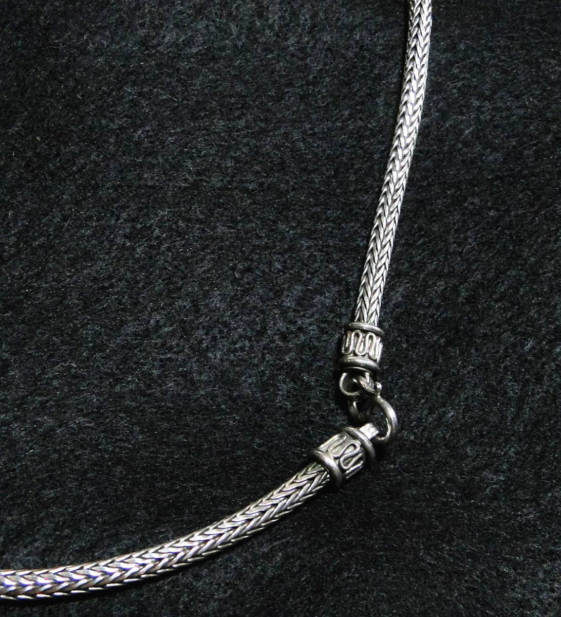 90's シルバー925 ネックレスチェーン フォックステール Vintage 送料