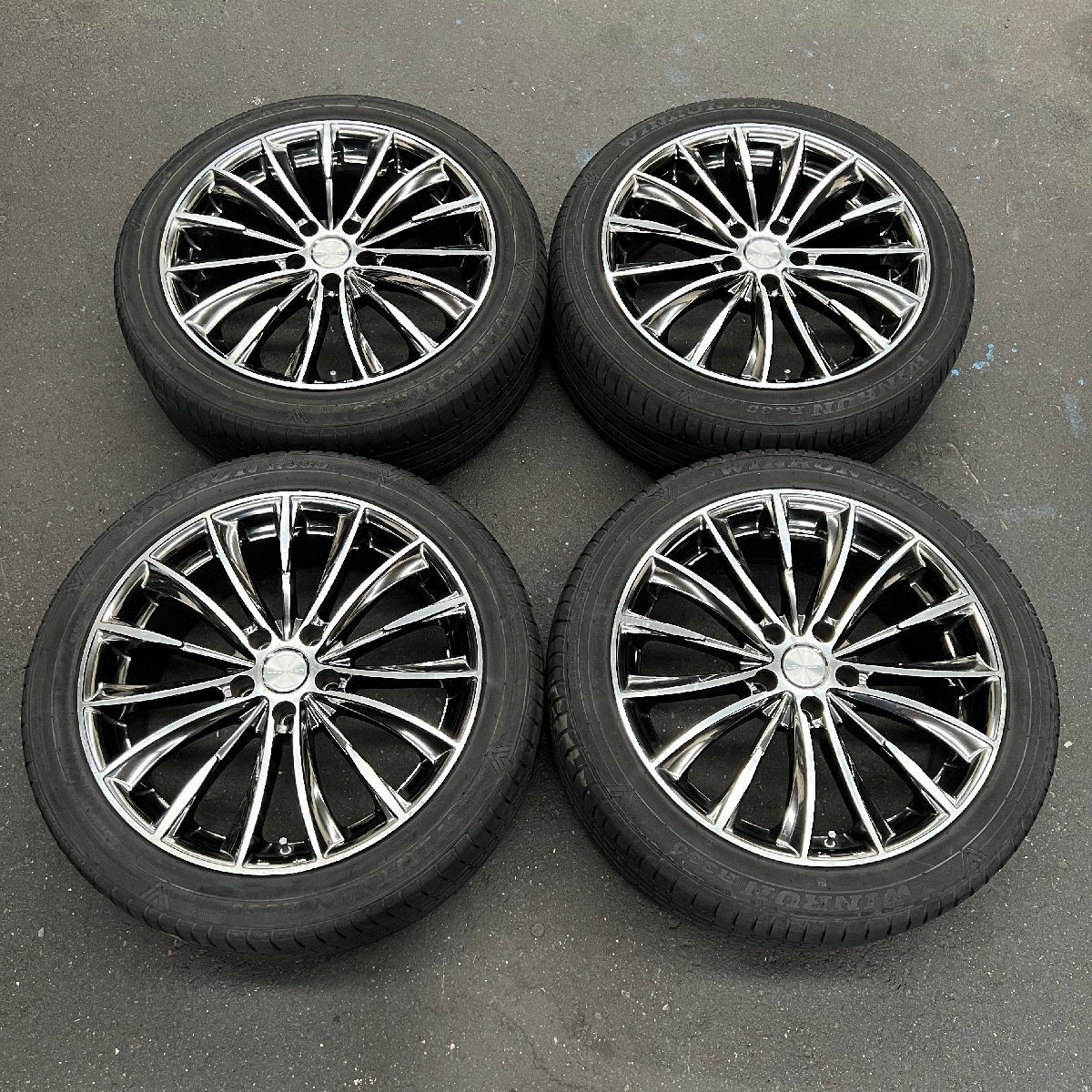 Layseen S-3 19インチ 8J +46 114.3 タイヤ付き社外ホイール4本 BIGWAY Leyseen LG-S(ビッグウェイ レイ
