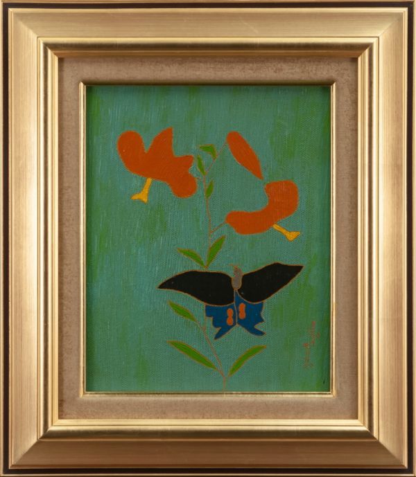 熊谷守一「鬼百合と揚羽蝶」