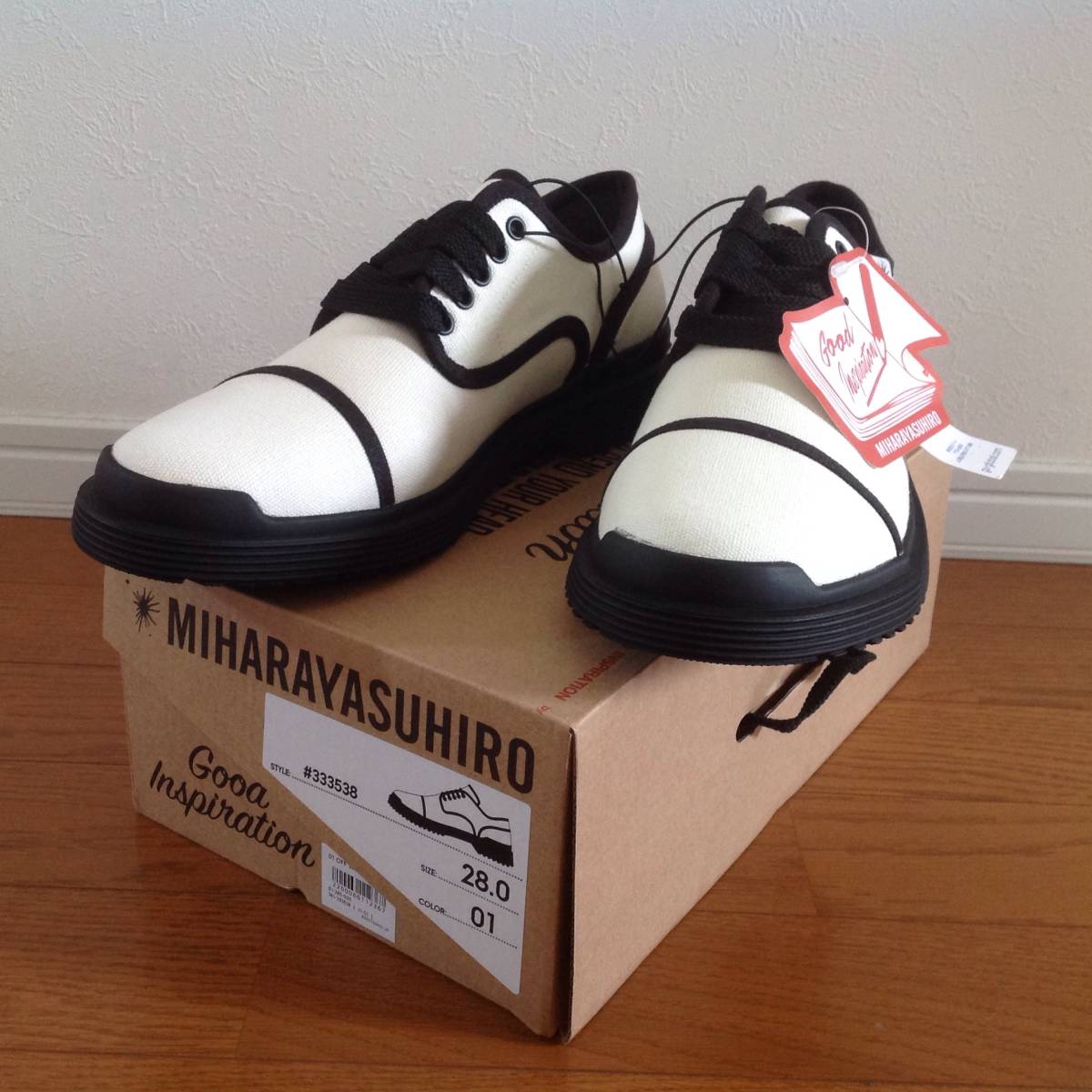 送料無料★新品 GU × MIHARAYASUHIRO 28cm オリジナルソール タービーシューズ ミハラヤスヒロ GUコラボ 白 黒