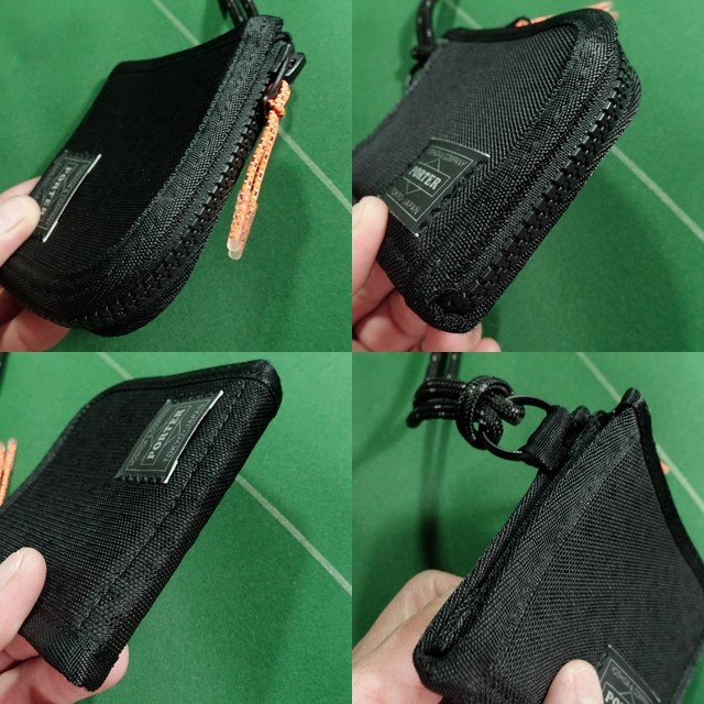 □ポーター HEXARIA ARIAPRENEメッシュ ネックストラップ付 L字ジッパー ミニ財布 コンパクトウォレット ブラック 美品!!!□ HEXARIA □ポーター ARIAPRENEメッシュ Synthetic - ほぼ未使用!!!□