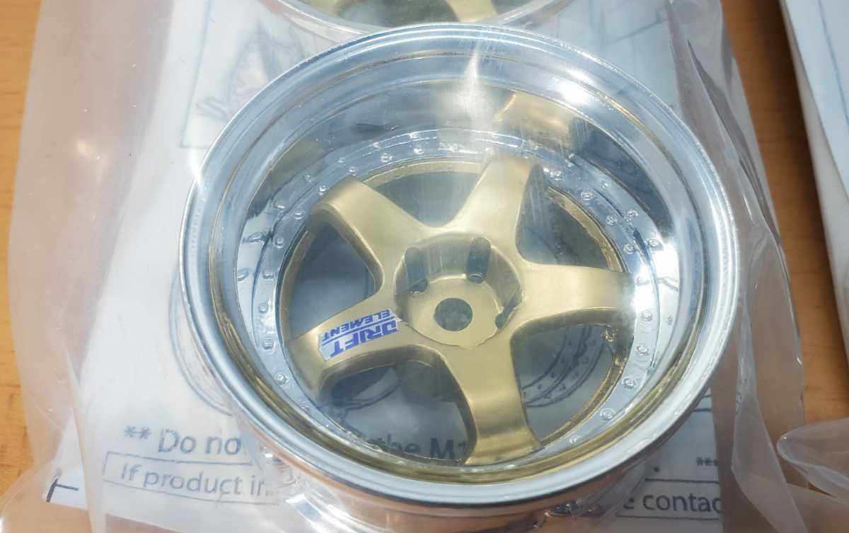 最後の1セットＤＳレーシングドリフト用ホイール１台分 可変オフセット 5本スポーク、ゴールドフェイス 激レア ＤＥー017_3