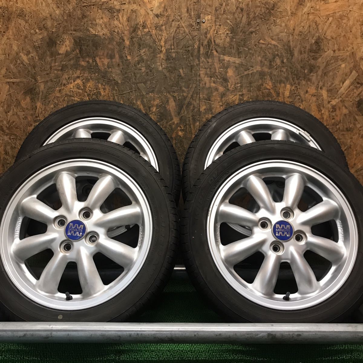 MINILITE 15×4.5J 100&frasl;4H 165&frasl;55R15 国産極上バリ山タイヤ付き E-