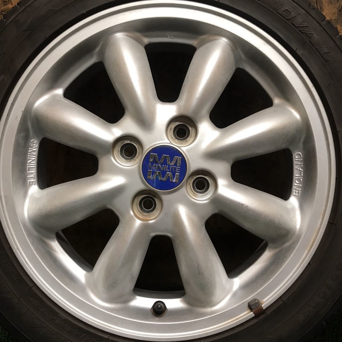 MINILITE 15×4.5J 100&frasl;4H 165&frasl;55R15 国産極上バリ山タイヤ付き E-