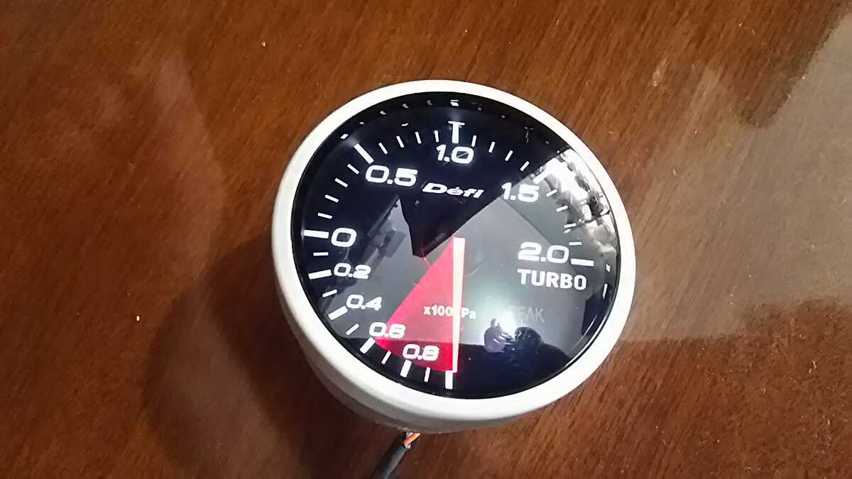 Defi リンクメーター ブラックフェイス BFホワイト ターボ計 メーター  