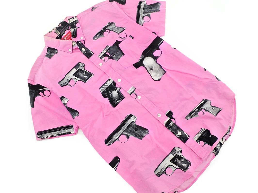ネコポスOK Supreme シュプリーム 2013SS Guns Shirt 拳銃柄 ボタン 