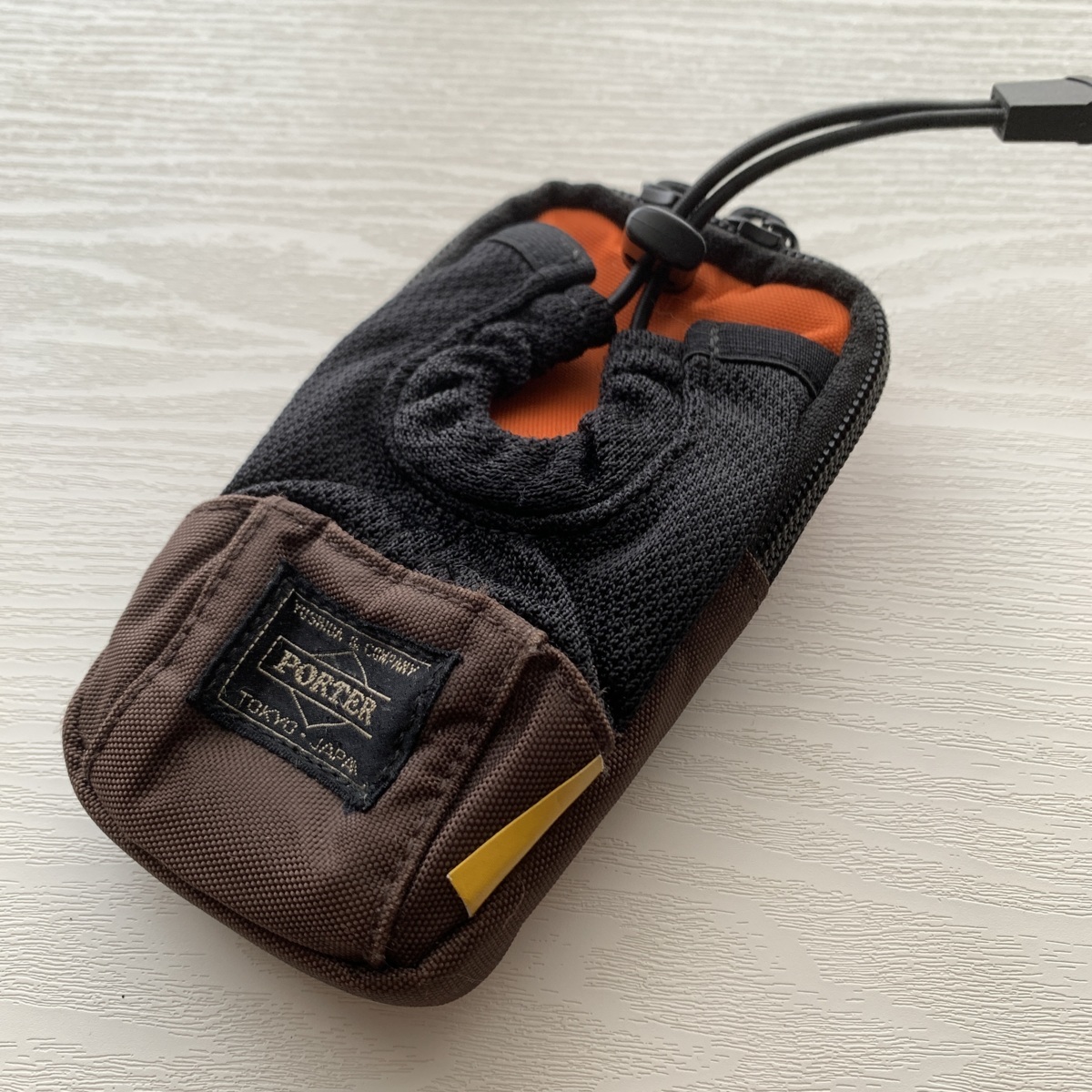 PORTER YOSHIDA DRIVE×tough Pouch Device Case ポーター 吉田カバン ドライブ×タフ マルチ ポーチ デバイス ケース オレンジ ブラウン