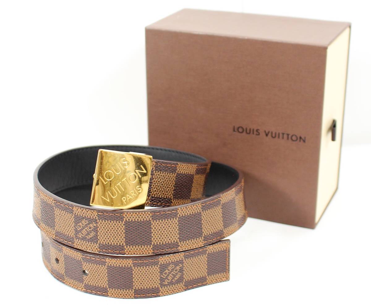 Louis Vuitton ダミエ ベルト 75cm ゴールドバックル Louis Vuitton ダミエ ベルト 75/30 ルイヴィトンサンチュール ミニ
