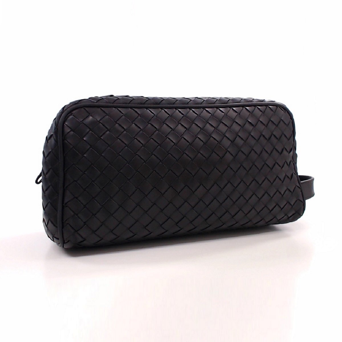 1円超美品☆ボッテガ☆イントレチャート セカンドバック 黒【BOTTEGA 
