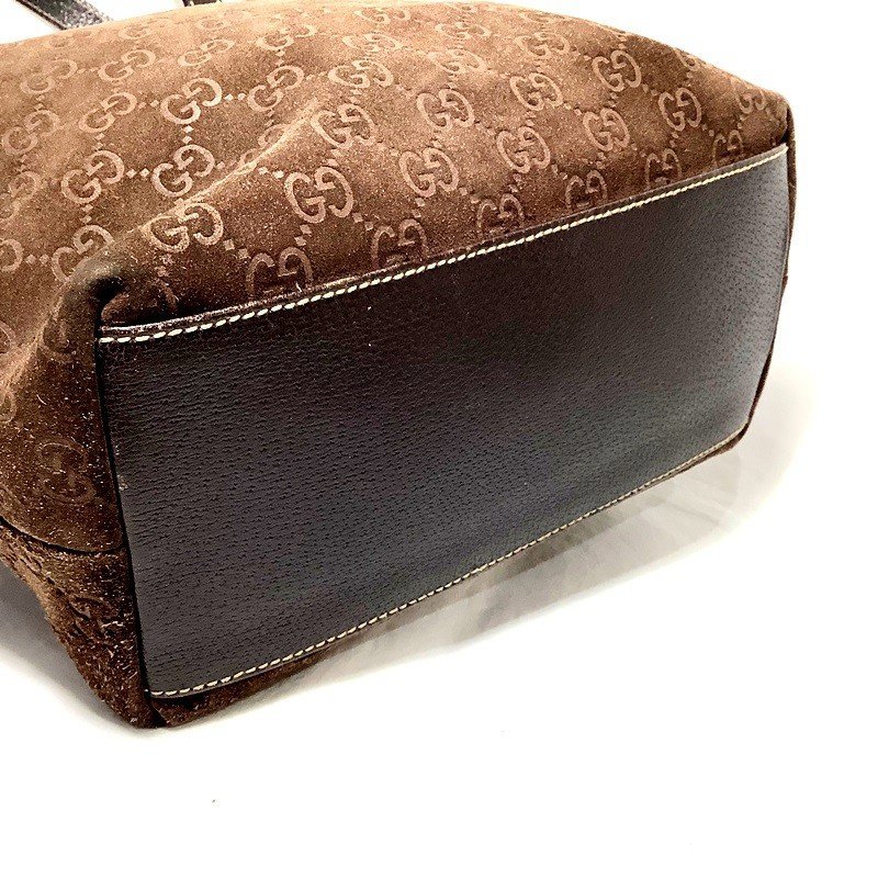 グッチ（GUCCI） GGスエードバケツ柄トート ショルダーバッグ 縦型