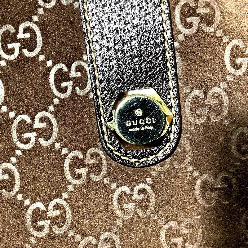 グッチ（GUCCI） GGスエードバケツ柄トート ショルダーバッグ 縦型