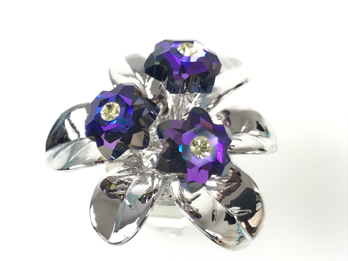 美品 スワロフスキー SWAROVSKI クリスタル 花 フラワー オブジェ 置物