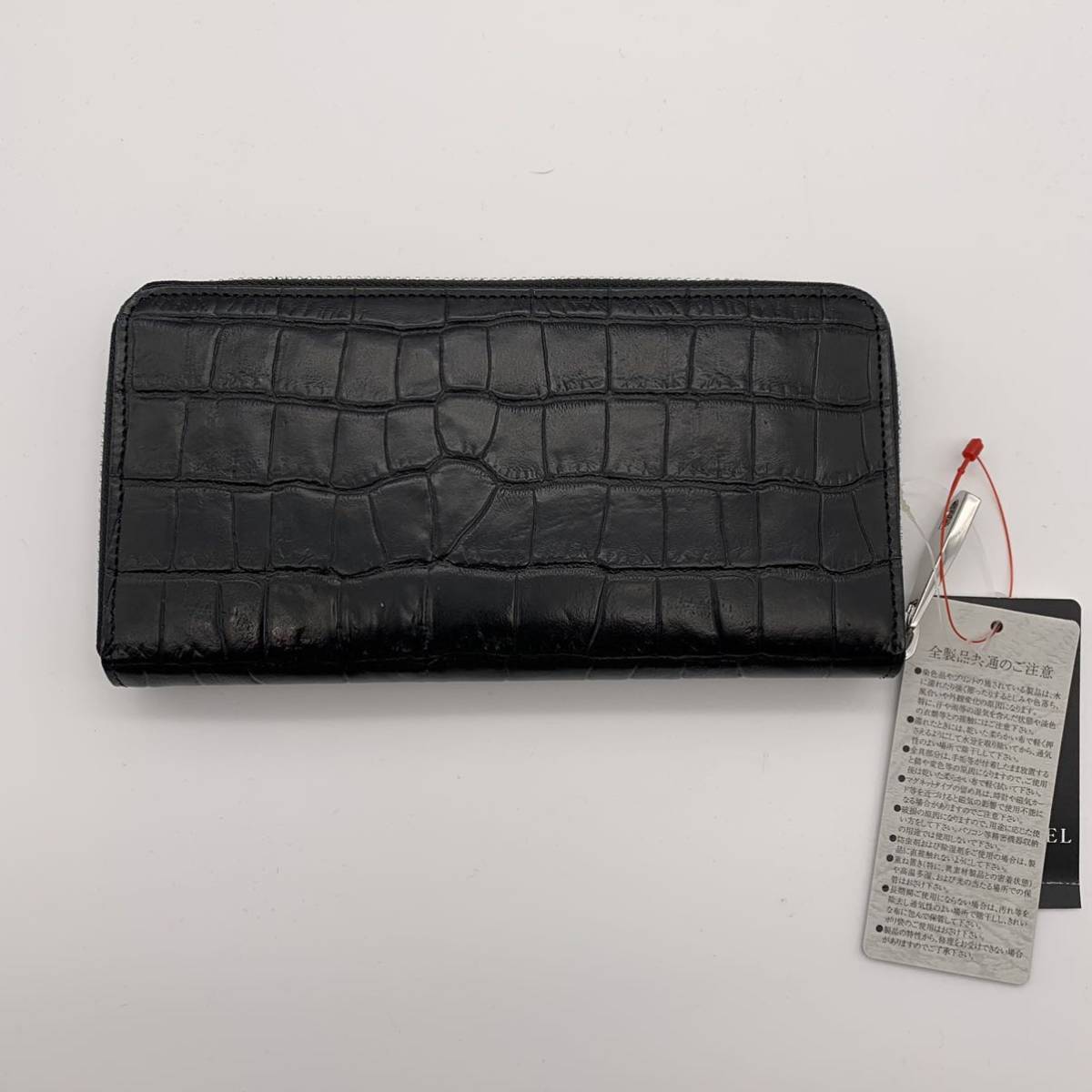 定価半額以下●新品●BLACK LABEL CRESTBRIDGE ラウンドジップ長財布 本牛革 黒 ワニ革風クロコダイルブラックレーベルクレストブリッジ