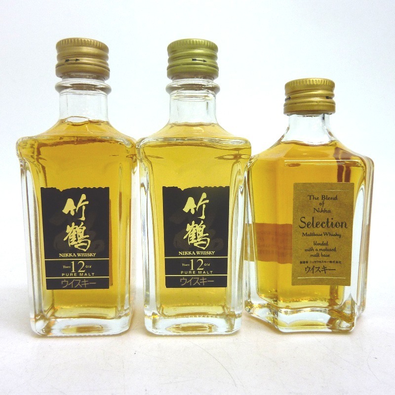 大阪府配送限定 ニッカ 竹鶴 12年 セレクション ミニボトル 3本セット 50ml
